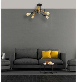 Felületre szerelhető csillár OXFORD 4xE27/15W/230V fekete/sárga