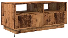 antik fa színű dohányzóasztal LED-lámpákkal 90 x 49 x 40 cm