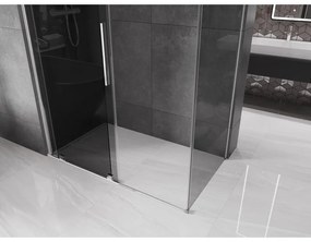Mexen Velar, zuhanykabin tolóajtóval 140 x 80 cm, 8mm szürke üveg, króm, 871-140-080-41-01
