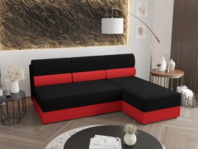 Sarok ülőgarnitúra Radiant L1 (fekete + piros) (J). 1057440