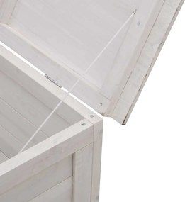 vidaXL fehér tömör fenyőfa kerti tárolóláda 99 x 49,5 x 58,5 cm