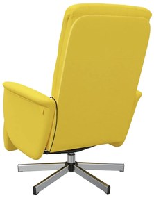 Citromsárga szövet dönthető masszázsfotel lábtartóval