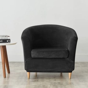 KlubFotel-Huzat (bársonyos, fekete)