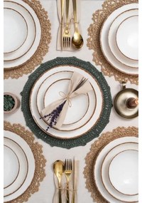 24 darabos bézs/barna porcelán étkészlet