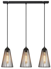 Csillár zsinóron TORRI 3xE27/15W/230V fekete