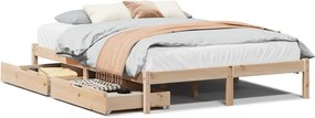 vidaXL tömör fenyőfa ágy matrac nélkül 140 x 190 cm