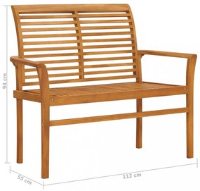 tömör tíkfa kerti pad kék párnával 112 cm