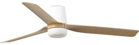 FARO Barcelona FARO 33829WT-1TW-LED Dimmelhető ventilátor PUNT TUB M 18W/230V barna/fehér átm. 132 cm WT + távirányító 33829T1TW