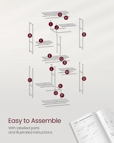 Könyvespolc, álló polc, 6 szintes, fém, arany 30x80x180cm