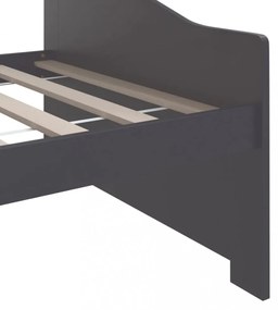 sötétszürke 3 személyes tömör fenyőfa kanapéágy 90 x 200 cm