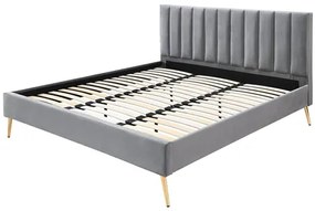 Franciaágy 140 cm Bleash New (szürke + arany) (ágyráccsal). 1104103