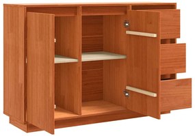 Széf fiókkal Barna 111 x 34 x 75 cm Tömör fenyőfa