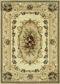 Hagyományos Nappali Szőnyeg Bézs Virágmintás Lótusz Dísz 250x350 cm