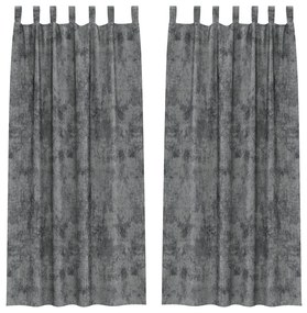 Velúr Függönyök 2 db Gombos Szürke 260x140 cm