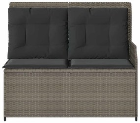 Kerti pad párnával Szürke Poli rattan