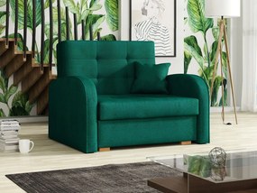 BELA GOLD 1 kinyitható fotelágy tárolóval - zöld