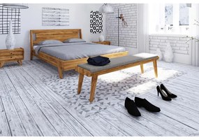 Tölgyfa pad világosszürke ülőrésszel Retro - The Beds