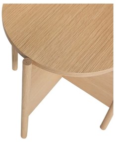 Kerek tárolóasztal tölgyfa dekorral ø 45 cm Heritage – Hübsch