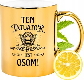 Prémium Arany Csillogó Bögre Tetováló Ajándék Nyomtatott Fotóval