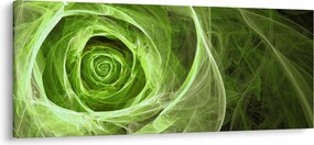 Kép - Absztrakt rózsa zöld (120x50 cm)