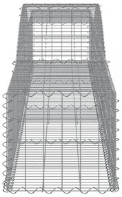 vidaXL 4 db íves horganyzott vas gabion kosár 400x50x40/60 cm