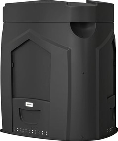 Outsunny 240 l kertikomposztáló, 78 x 75 x 78 cm, háromszög alakú, 3 ajtós, 66 szellőzőnyílás, nyitott alj — kesztyűvel és csavarhúzóval, fekete | Aos
