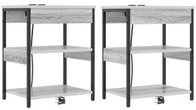 Éjjeli Szekrények 2 pcs Szürke sonoma 41 x 31 x 51 cm Faanyag
