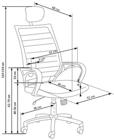 Socket irodai szék, fekete / fehér