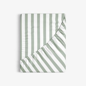 Goldea pamut gumis lepedő - zsálya színű csíkos 200 x 200 cm