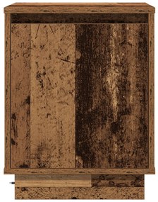 Éjjeli szekrény LED lámpákkal 2 db Régi fa 39x34,5x50 cm