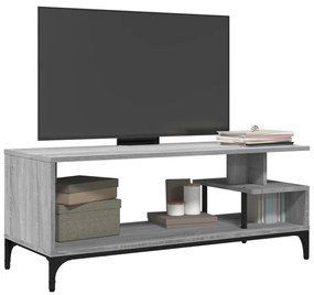 szürke sonoma szerelt fa/porszórt acél TV-szekrény 102x40x41 cm