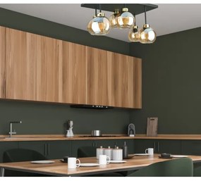 Felületre szerelhető csillár  NESSA 6xE27/60W/230V fekete/arany/füstös bézs