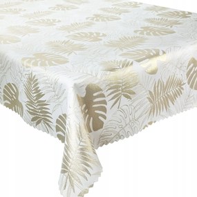 Kétoldalas Abrosz Foltálló Fehér Arany Monster Levelek 140x280 cm