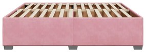 rózsaszín bársony ágykeret 200x200 cm