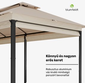 Grandezza Cortina kerti pavilon 3x6 m, időjárásálló, porfestett, oldalsó redőnyök