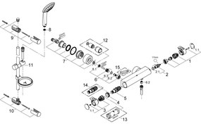 GROHE 34195001 - GROHTHERM 2000 termosztátos csaptelep EUPHORIA 110 szettel, króm