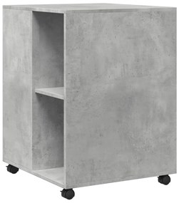 betonszürke szerelt fa kisasztal kerekekkel 55 x 60 x 78 cm