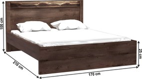 Ágy, kőris sötét, 160x200, INFINITY I-19