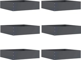 vidaXL Fűszegélyezés 6 pcs Antracit 50 x 50 x 13 cm Acél