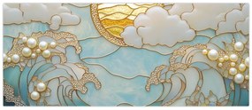 Kép - 3D gyöngyök az óceánban (120x50 cm)