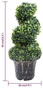 zöld spirálalakú cserepes műpuszpáng 59 cm