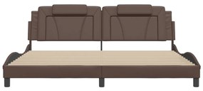 barna műbőr ágykeret Viana matrac nélkül 200 x 200 cm