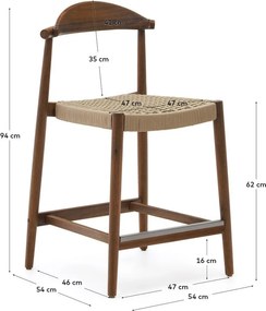 Barna tömörfa kerti bárszék Nina – Kave Home