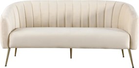 Design 3-as ülés kanapé, bézs Velvet szövet/gold króm-arany, BAGY