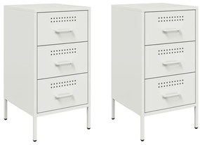 2 db fehér acél éjjeliszekrény 36 x 39 x 68 cm