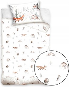 Ágyneműhuzat Erdő Állatok Erdei Róka Nyúl Bagoly Ágyneműhuzat Kiságy 100x135