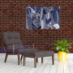 Kép - Kék zebrák (90x60 cm)