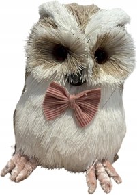 Dekorációs bagoly figura 15 cm – SDZ0428NAT téli karácsonyi dekoráció