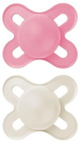 Szilikon cumi Start dobozzal - Lány, púder/szürke - 2 db, 0-2m