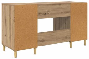 vidaXL Asztal polcokkal ajtóval Artisan tölgy 140 x 50 x 75 cm Faanyag